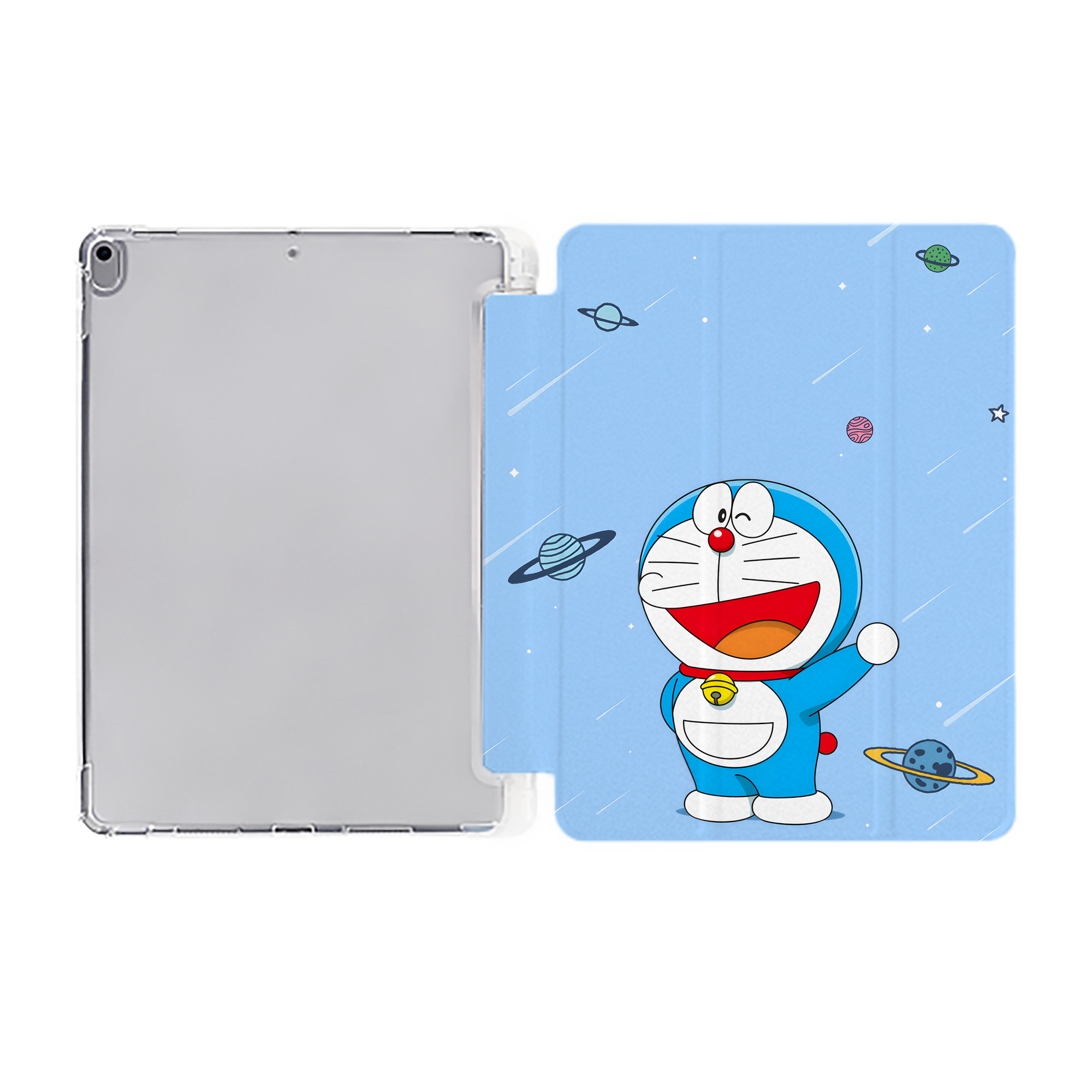 （画像用） ドラえもん Doraemon IPad ケース ペン収納付き 三つ折りスタンド PUレザー×シリコン 対応機種9.5/10.5/10.9インチ